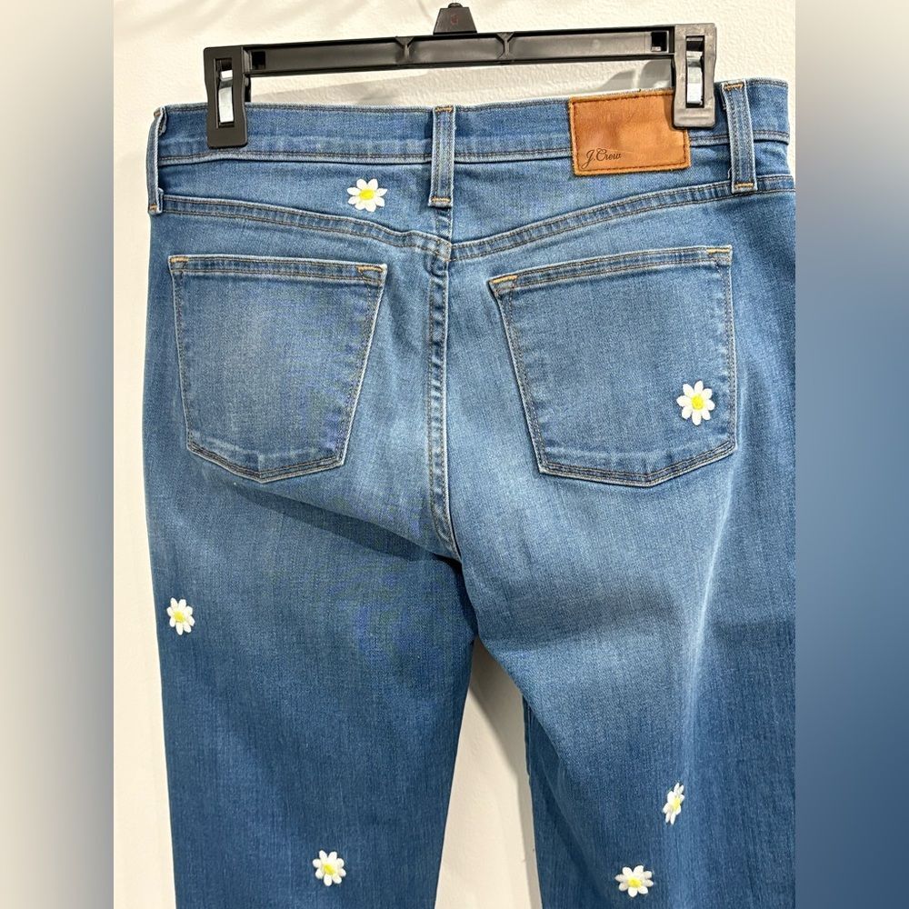 J. Crew Denim Boyfriend Jeans with Floral Embroidered Accents - Picture 8 of 15